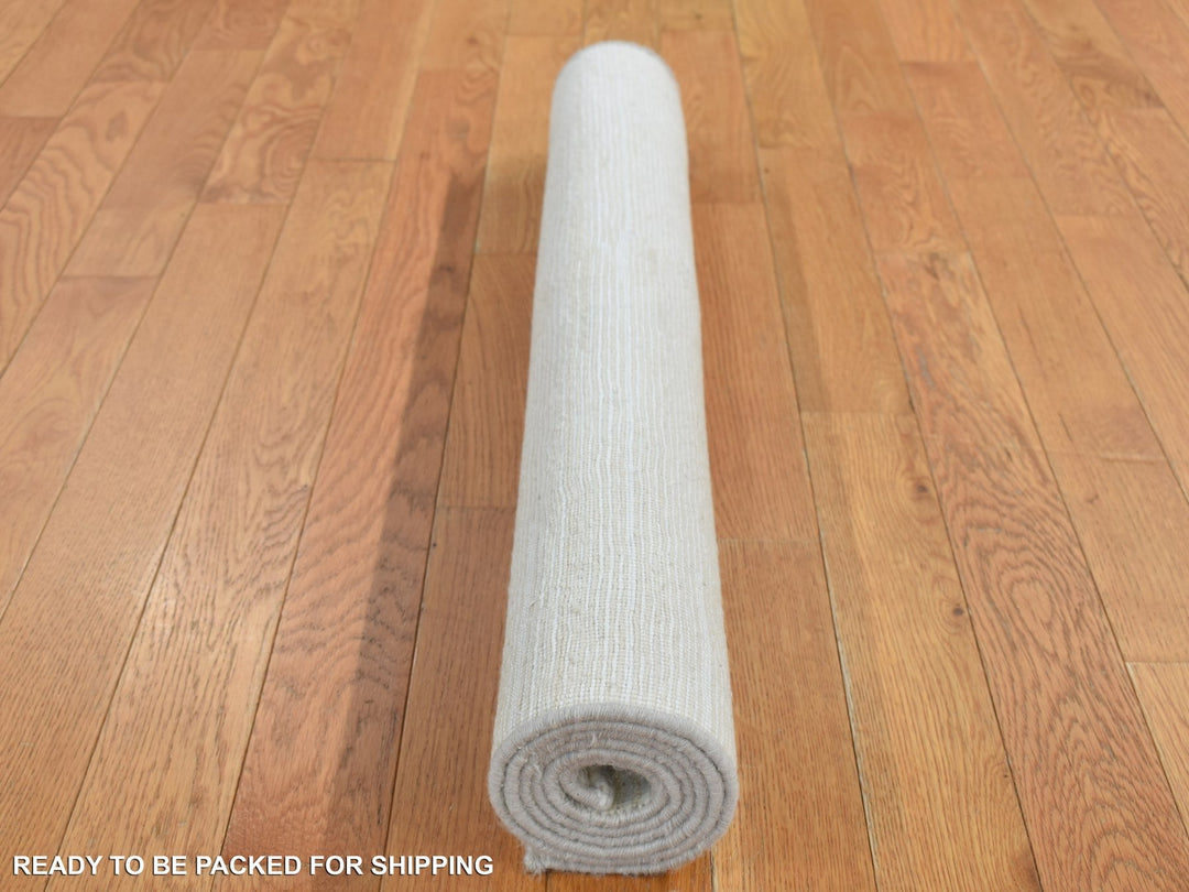 3'0" x 5'0" New Hand Knotted Ivory Wool & Silk Rectangle Oriental Rug - MOA10287604