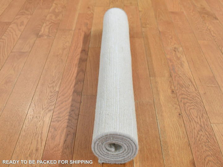 3'0" x 5'0" New Hand Knotted Ivory Wool & Silk Rectangle Oriental Rug - MOA10287604
