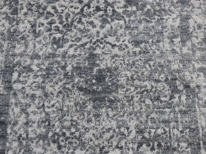 3'0" x 4'10" New Hand Knotted Grey Wool & Pure Silk Rectangle Oriental Rug - MOA10287605