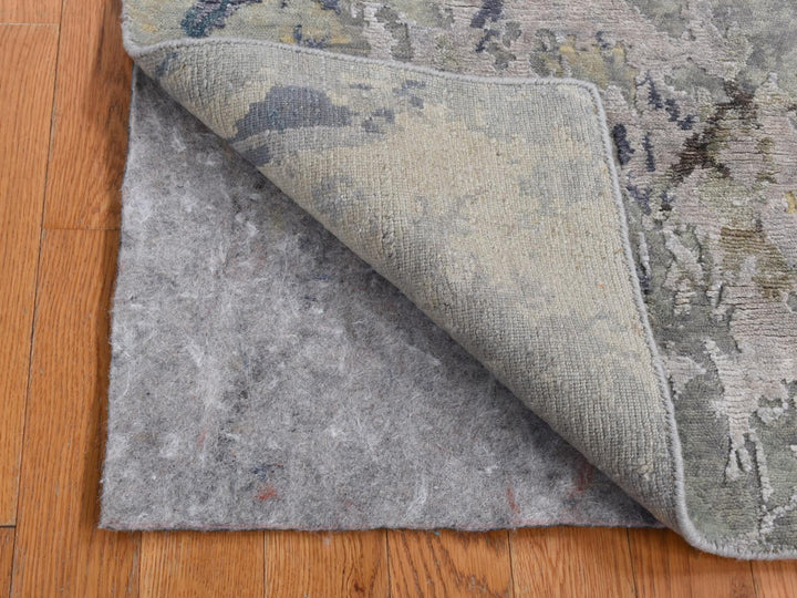 3'0" x 5'0" New Hand Knotted Grey Wool & Silk Rectangle Oriental Rug - MOA10287607