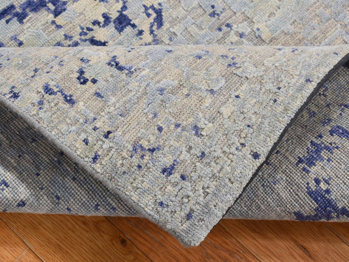 3'0" x 4'10" New Hand Knotted Blue Wool & Silk Rectangle Oriental Rug - MOA10287610