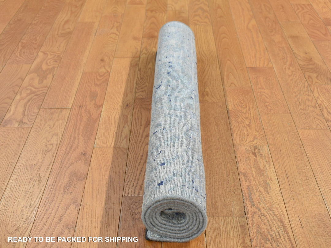 3'0" x 4'10" New Hand Knotted Blue Wool & Silk Rectangle Oriental Rug - MOA10287610