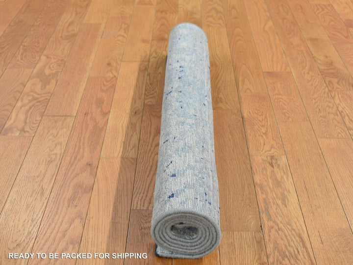 3'0" x 4'10" New Hand Knotted Blue Wool & Silk Rectangle Oriental Rug - MOA10287610
