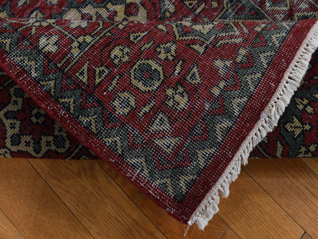 3'10" x 6'0" New Hand Knotted Red Wool Rectangle Oriental Rug - MOA10287611