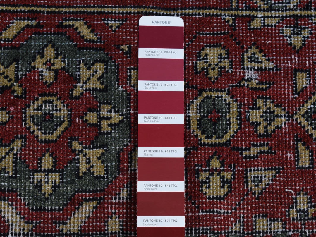 3'10" x 6'0" New Hand Knotted Red Wool Rectangle Oriental Rug - MOA10287611