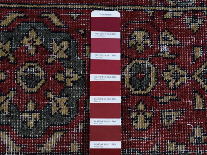 3'10" x 6'0" New Hand Knotted Red Wool Rectangle Oriental Rug - MOA10287611