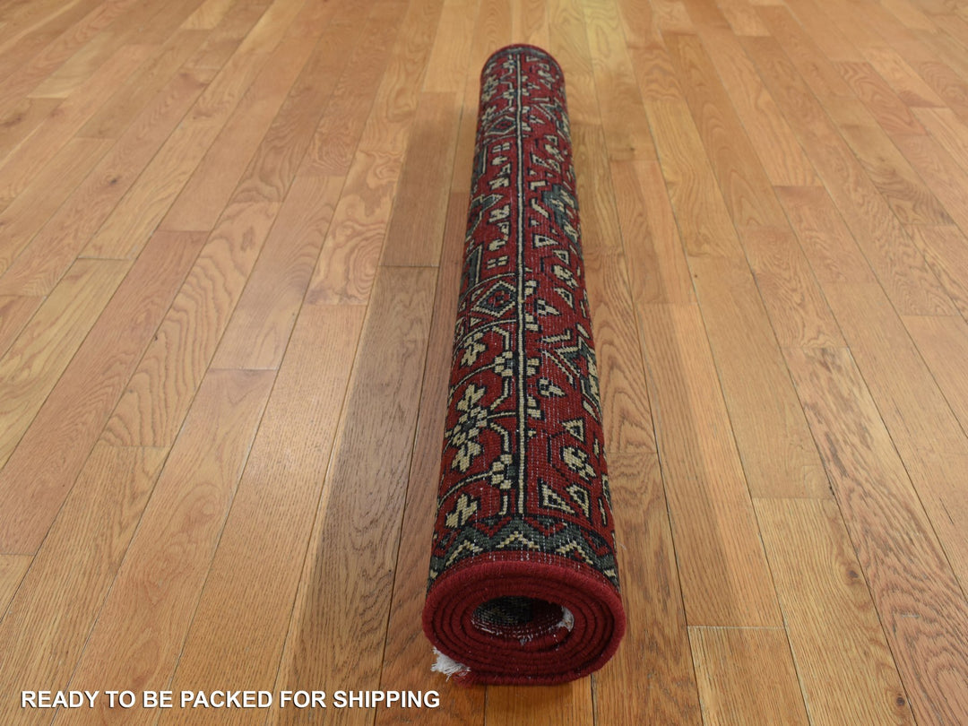 3'10" x 6'0" New Hand Knotted Red Wool Rectangle Oriental Rug - MOA10287611
