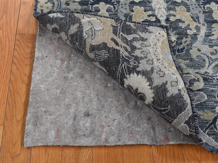 3'0" x 5'0" New Hand Knotted Grey Wool & Silk Rectangle Oriental Rug - MOA10287612