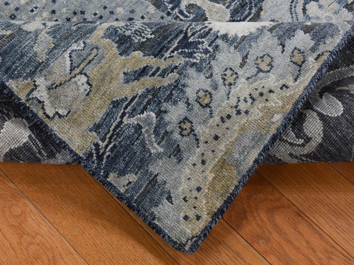 3'0" x 5'0" New Hand Knotted Grey Wool & Silk Rectangle Oriental Rug - MOA10287612