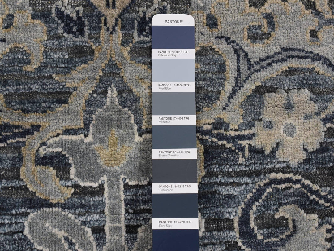 3'0" x 5'0" New Hand Knotted Grey Wool & Silk Rectangle Oriental Rug - MOA10287612