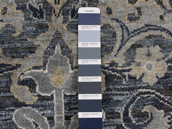 3'0" x 5'0" New Hand Knotted Grey Wool & Silk Rectangle Oriental Rug - MOA10287612