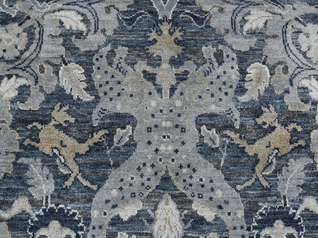 3'0" x 5'0" New Hand Knotted Grey Wool & Silk Rectangle Oriental Rug - MOA10287612