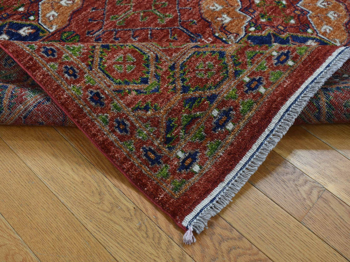 4'1" x 6'2" New Hand Knotted Red Wool Rectangle Oriental Rug - MOA10287613