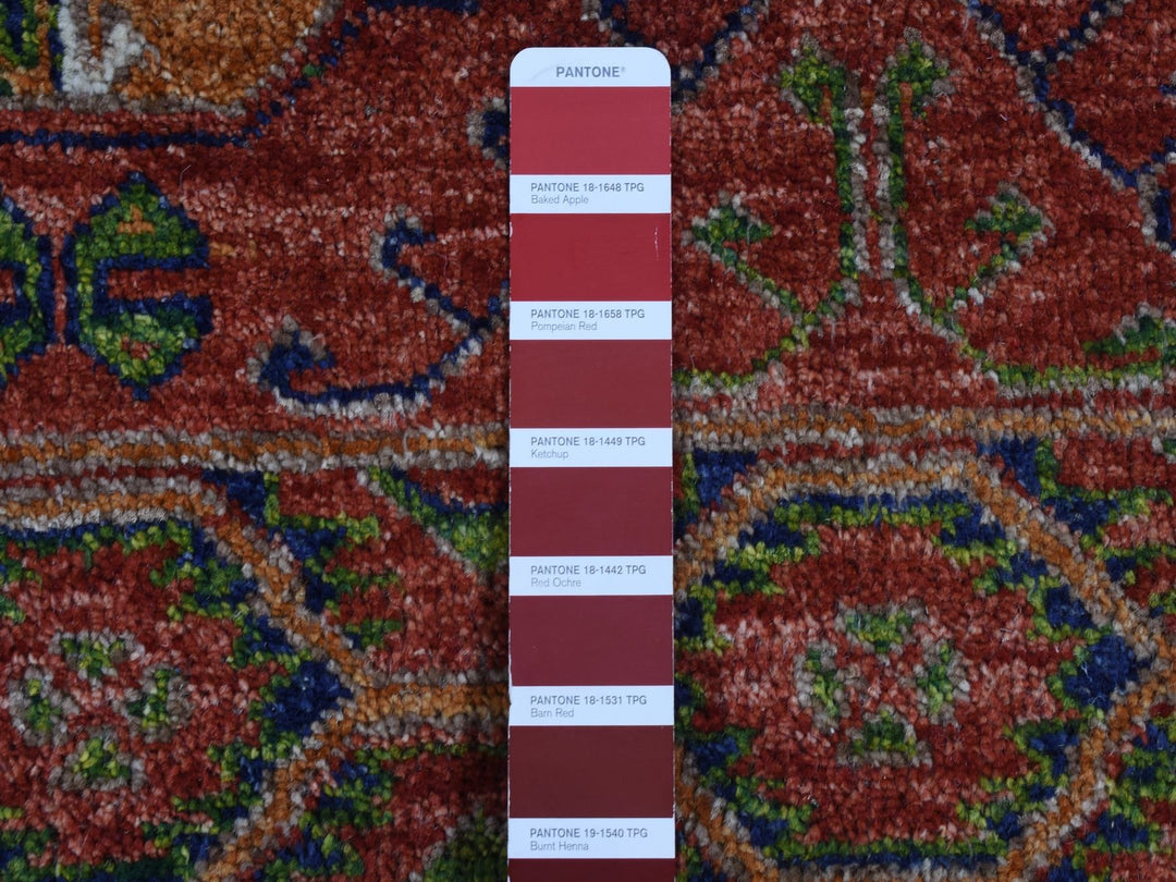 4'1" x 6'2" New Hand Knotted Red Wool Rectangle Oriental Rug - MOA10287613