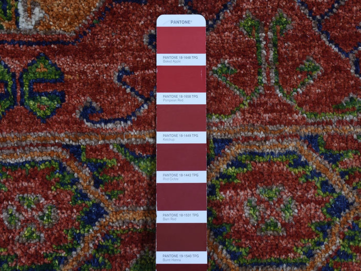 4'1" x 6'2" New Hand Knotted Red Wool Rectangle Oriental Rug - MOA10287613