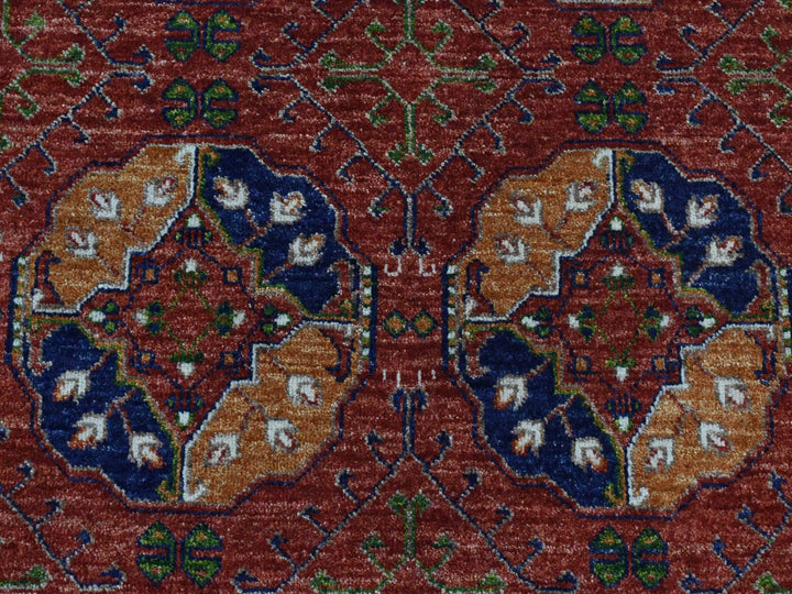4'1" x 6'2" New Hand Knotted Red Wool Rectangle Oriental Rug - MOA10287613