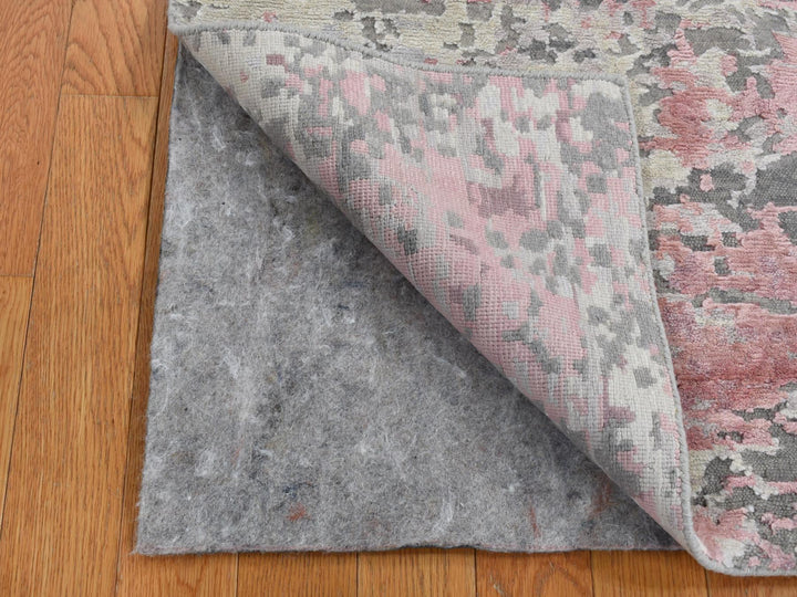 3'0" x 4'9" New Hand Knotted Pink Wool & Silk Rectangle Oriental Rug - MOA10287614