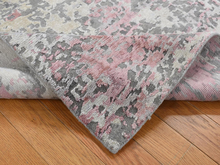 3'0" x 4'9" New Hand Knotted Pink Wool & Silk Rectangle Oriental Rug - MOA10287614