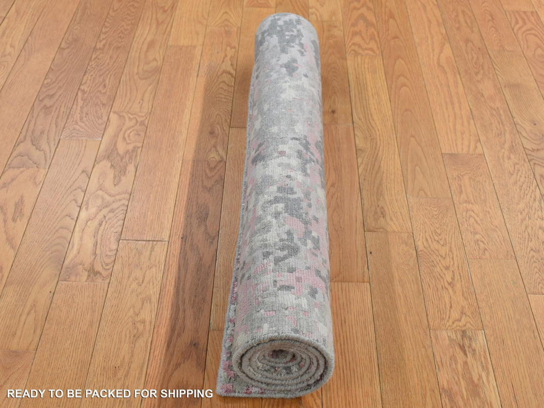 3'0" x 4'9" New Hand Knotted Pink Wool & Silk Rectangle Oriental Rug - MOA10287614