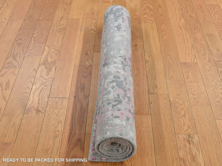3'0" x 4'9" New Hand Knotted Pink Wool & Silk Rectangle Oriental Rug - MOA10287614