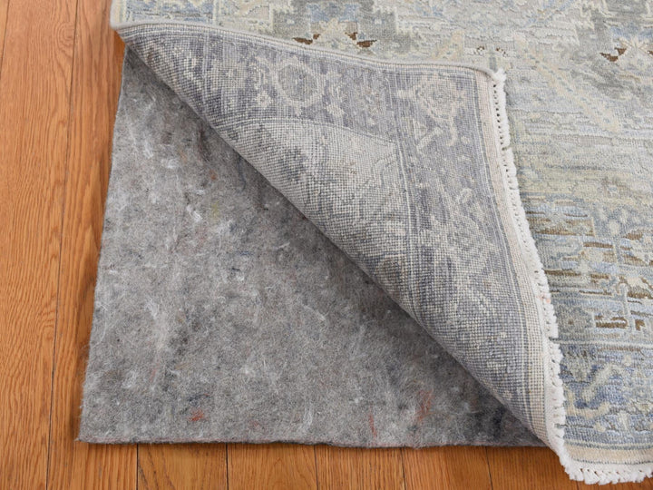 3'0" x 5'3" New Hand Knotted Blue Wool & Pure Silk Rectangle Oriental Rug - MOA10287615