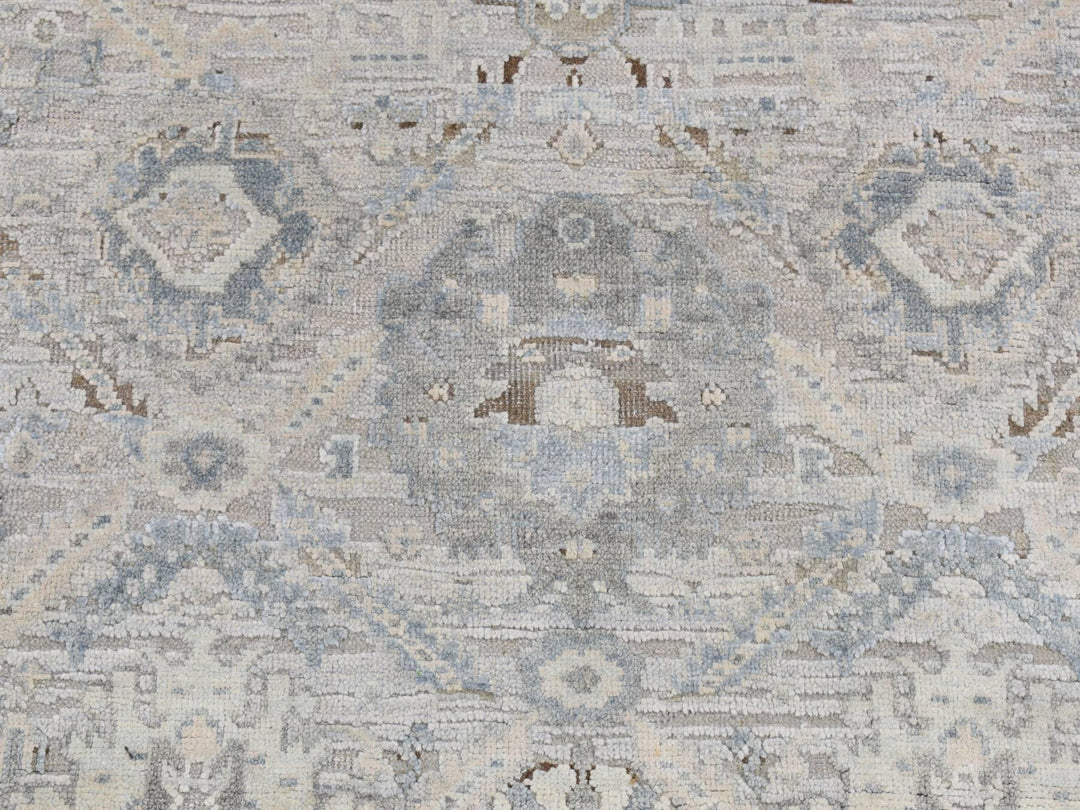 3'0" x 5'3" New Hand Knotted Blue Wool & Pure Silk Rectangle Oriental Rug - MOA10287615