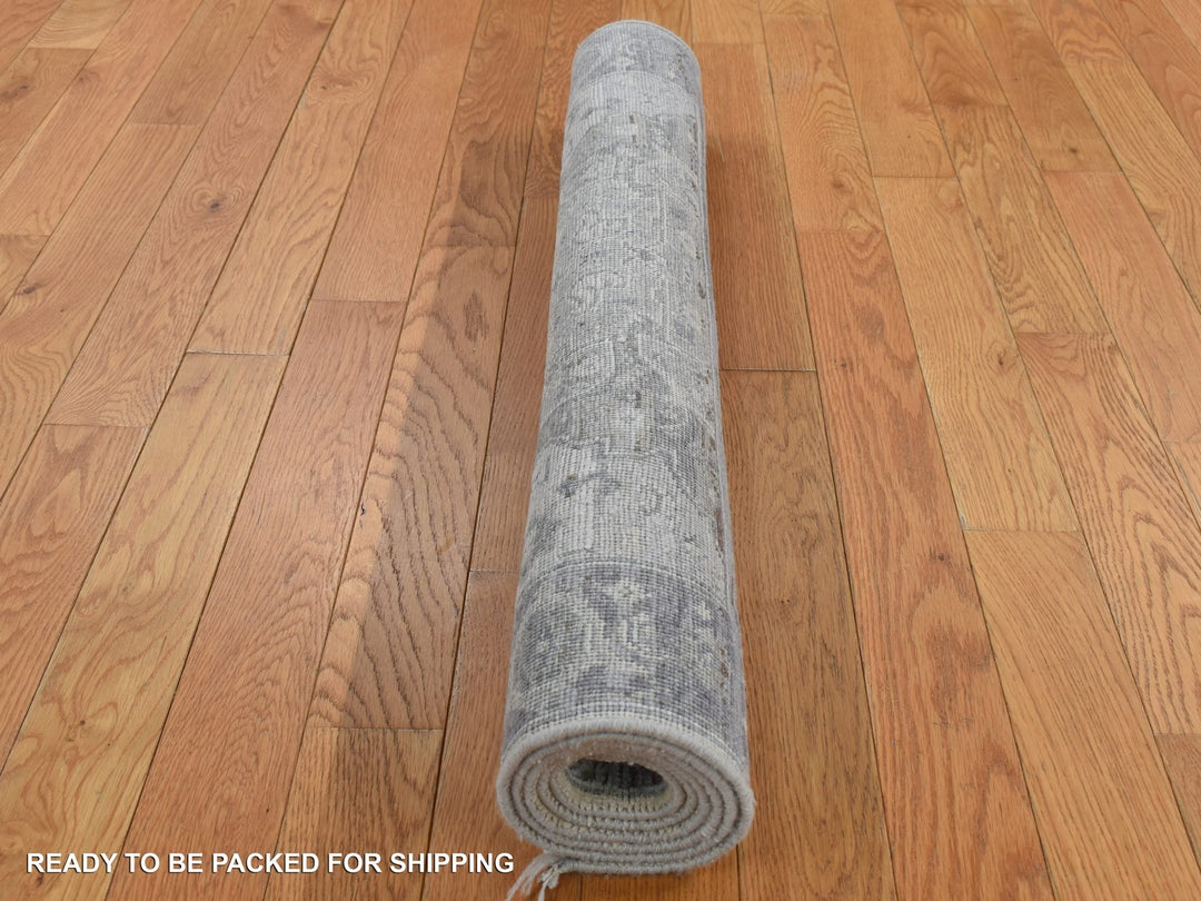 3'0" x 5'3" New Hand Knotted Blue Wool & Pure Silk Rectangle Oriental Rug - MOA10287615