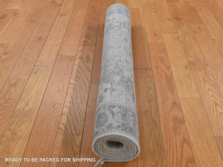 3'0" x 5'3" New Hand Knotted Blue Wool & Pure Silk Rectangle Oriental Rug - MOA10287615