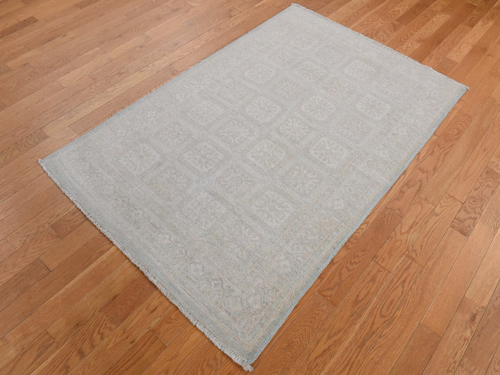 4'0" x 6'0" New Hand Knotted Beige Wool Rectangle Oriental Rug - MOA10287616
