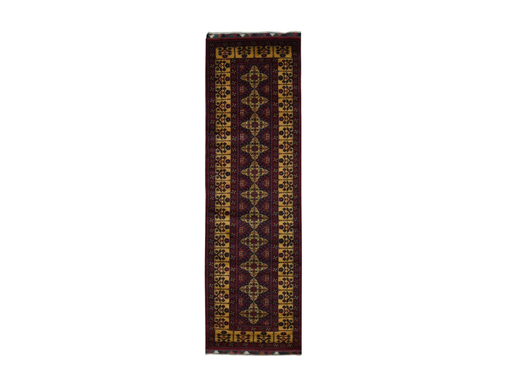 3'0" x 10'2" New Hand Knotted Red Wool Runner Oriental Rug - MOA10287617