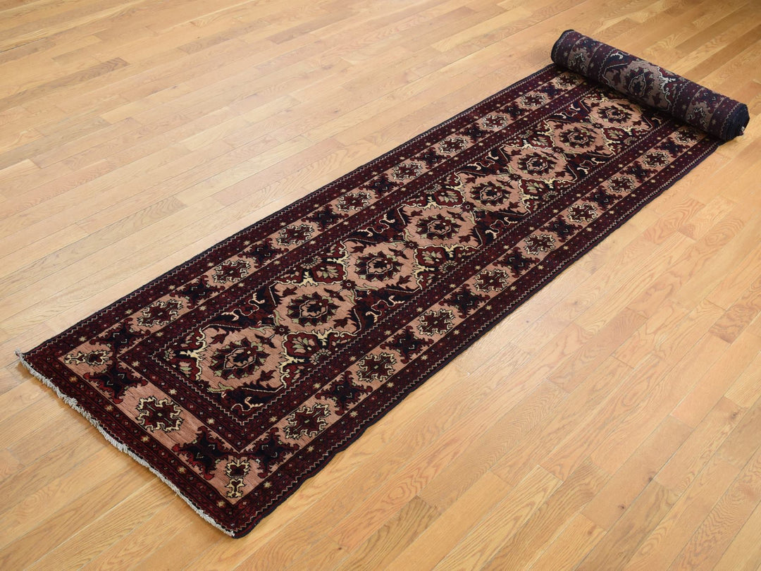 2'10" x 18'10" New Hand Knotted Red Wool Runner Oriental Rug - MOA10287618