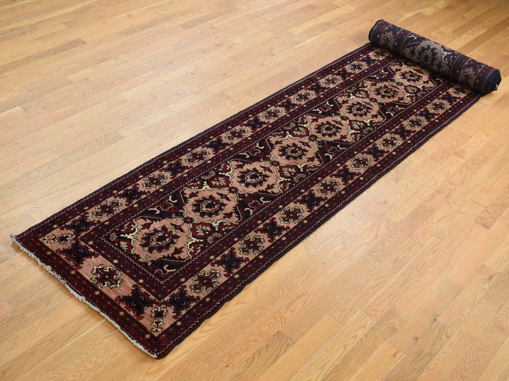 2'10" x 18'10" New Hand Knotted Red Wool Runner Oriental Rug - MOA10287618