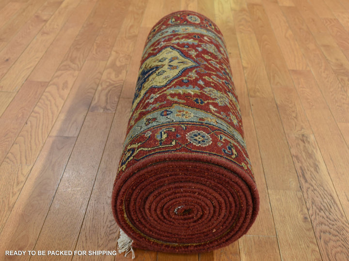 2'7" x 17'7" New Hand Knotted Red Wool Runner Oriental Rug - MOA10287623