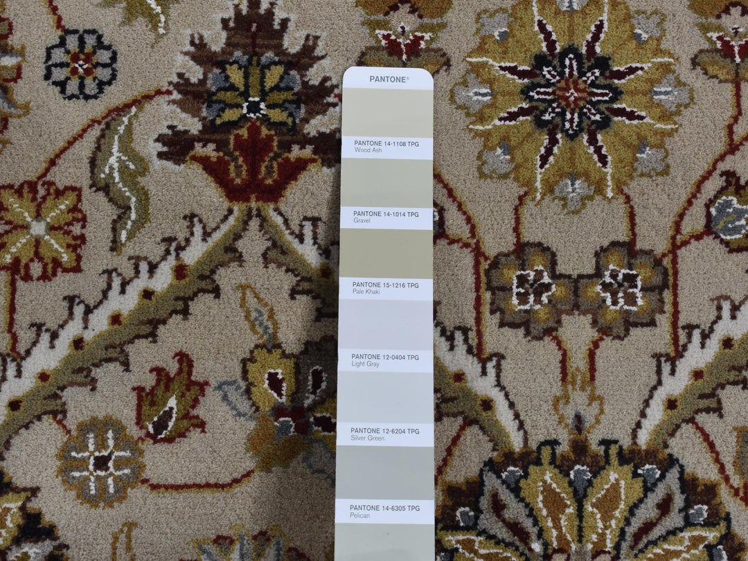 3'6" x 10'3" New Hand Knotted Brown Wool & Silk Runner Oriental Rug - MOA10287624