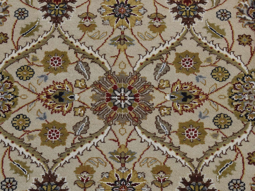3'6" x 10'3" New Hand Knotted Brown Wool & Silk Runner Oriental Rug - MOA10287624