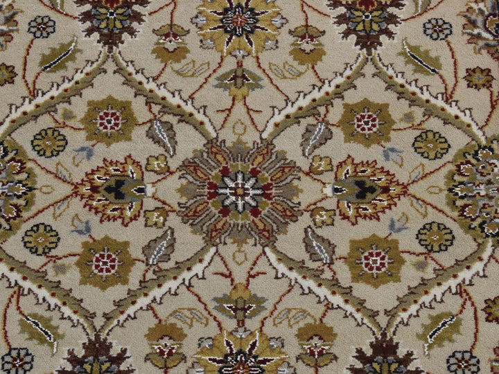 3'6" x 10'3" New Hand Knotted Brown Wool & Silk Runner Oriental Rug - MOA10287624