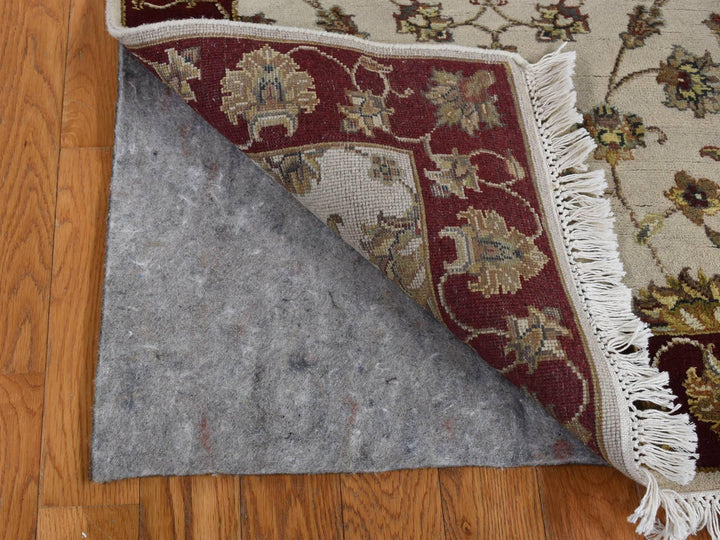 2'8" x 14'1" New Hand Knotted Ivory Wool & Silk Runner Oriental Rug - MOA10287628