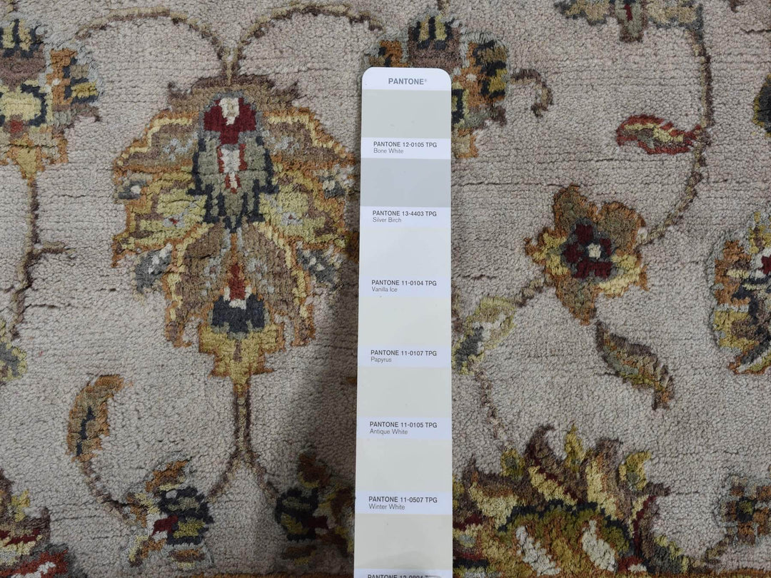 2'8" x 14'1" New Hand Knotted Ivory Wool & Silk Runner Oriental Rug - MOA10287628