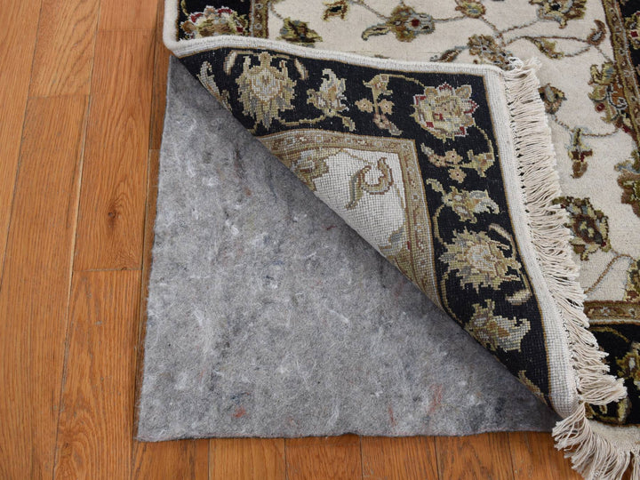 2'7" x 16'0" New Hand Knotted Ivory Wool & Silk Runner Oriental Rug - MOA10287633