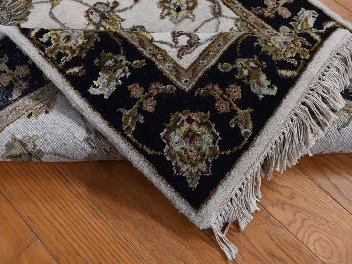 2'7" x 16'0" New Hand Knotted Ivory Wool & Silk Runner Oriental Rug - MOA10287633