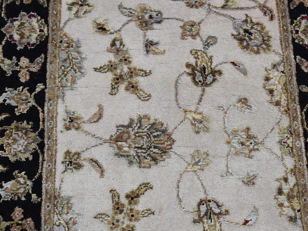 2'7" x 16'0" New Hand Knotted Ivory Wool & Silk Runner Oriental Rug - MOA10287633