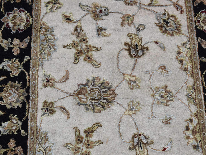 2'7" x 16'0" New Hand Knotted Ivory Wool & Silk Runner Oriental Rug - MOA10287633