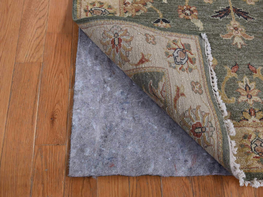 3'6" x 32'2" New Hand Knotted Green Wool Runner Oriental Rug - MOA10287634