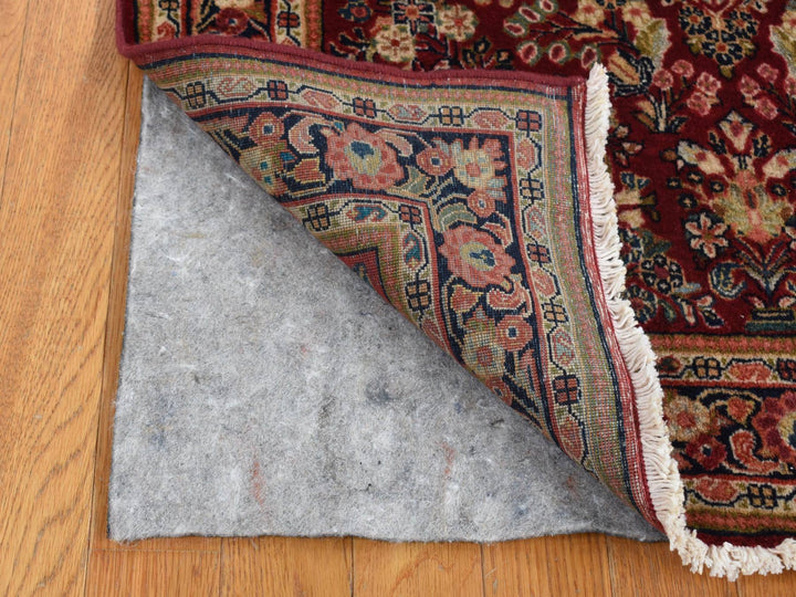 3'0" x 3'0" Vintage Hand Knotted Red Wool Rectangle Oriental Rug - MOA10287640