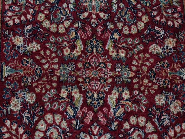 3'0" x 3'0" Vintage Hand Knotted Red Wool Rectangle Oriental Rug - MOA10287640