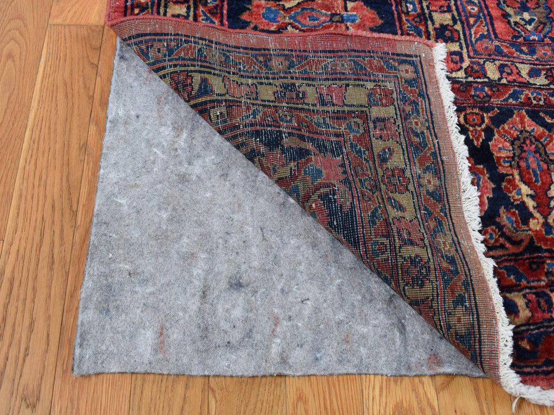 10'8" x 17'2" Vintage Hand Knotted Red Wool Rectangle Oriental Rug - MOA10287641