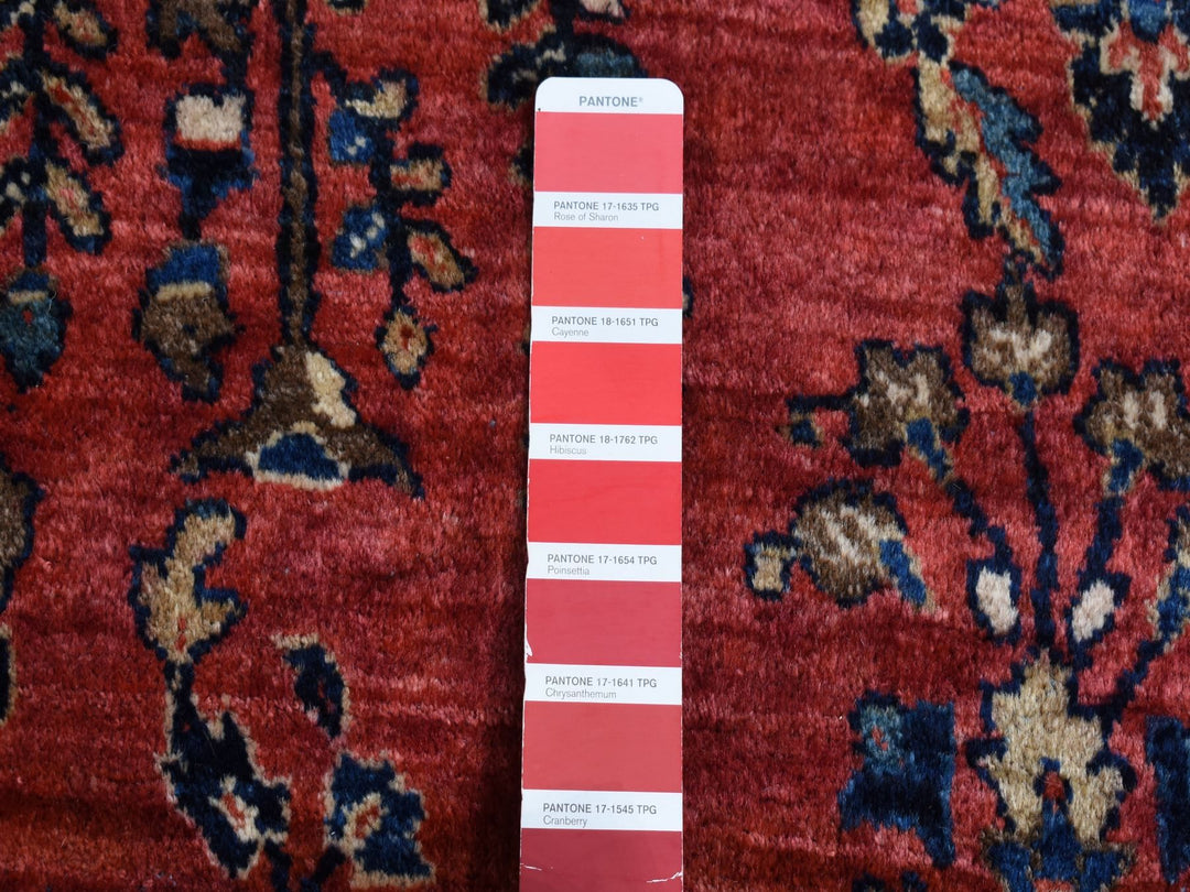 10'8" x 17'2" Vintage Hand Knotted Red Wool Rectangle Oriental Rug - MOA10287641
