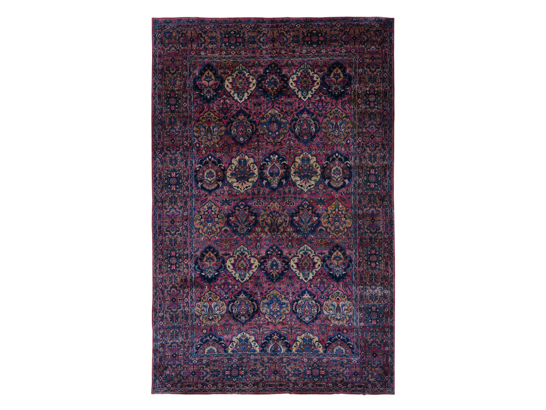 8'10" x 14'1" Vintage Hand Knotted Pink Wool Rectangle Oriental Rug - MOA10287642