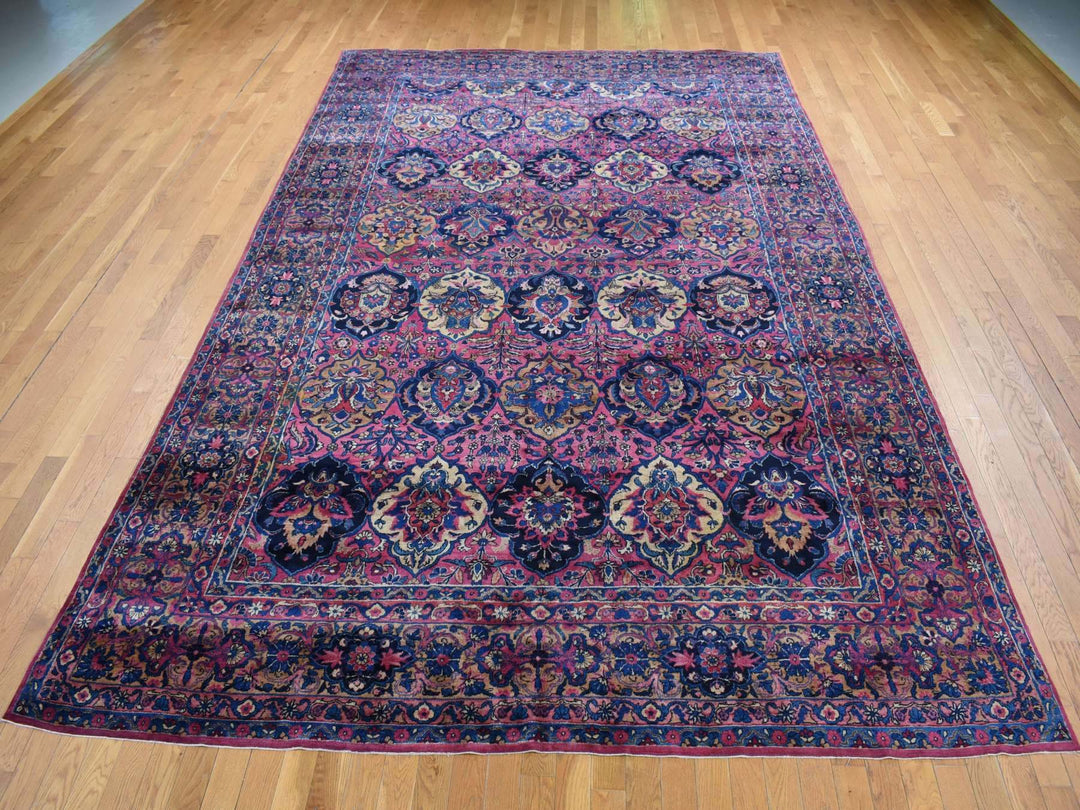 8'10" x 14'1" Vintage Hand Knotted Pink Wool Rectangle Oriental Rug - MOA10287642