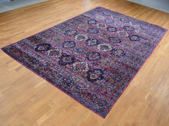 8'10" x 14'1" Vintage Hand Knotted Pink Wool Rectangle Oriental Rug - MOA10287642